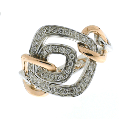 Chimento Anello oro bianco e oro rosa con diamanti 1A06510BB7140