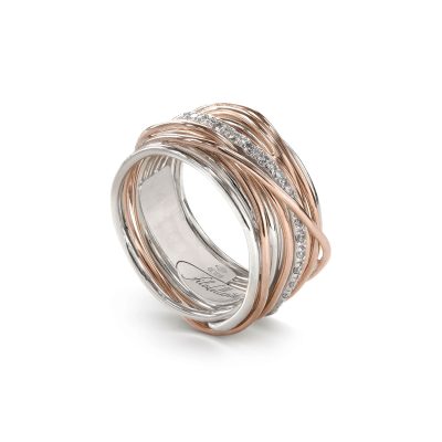 FILODELLAVITA Classic 13 fili in oro rosa 9 kt argento 925 e diamanti bianchi AN13ARBT - Gioielleria Parravicini Varese