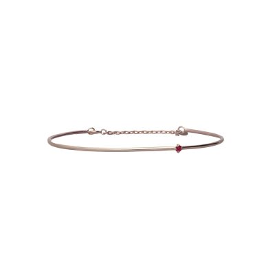 FILODAMORE Bracciale prezioso large in oro rosa 9 kt e rubino BR356RRB - Gioielleria Parravicini Varese