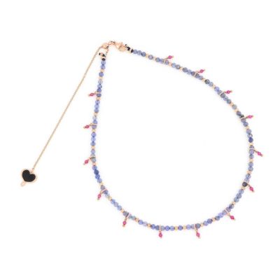 Maman et Sophie Acqua e Fuoco girocollo argento 925 con tanzanite e rubillite GHAFC - Gioielleria Parravicini Varese