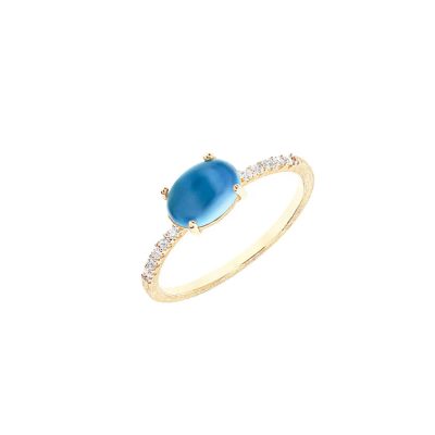 Nanis Azure Anello in oro 18 kt con diamanti e topazio London Blu AS35-597GG-IN - Gioielleria Parravicini Varese