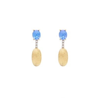 Nanis Azure orecchini in oro 18 kt con diamanti e topazio London Blu OS18-597GG-IN - Gioielleria Parravicini Varese