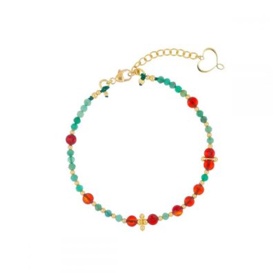 Maman et Sophie Mia Africa bracciale argento 925 con smeraldo e corniola BRISF2SMCO - Gioielleria Parravicini Varese