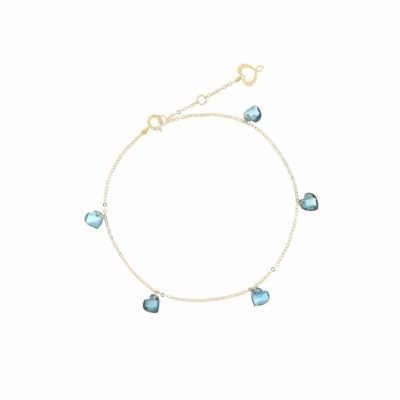 Maman et Sophie Cuori Nudi Bracciale 18KT con topazio London Blu BRCUN5TB - Gioielleria Parravicini Varese