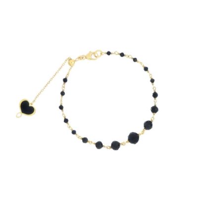 Maman et Sophie Onda Nera bracciale argento 925 con spinello BPOND2R - Gioielleria Parravicini Varese