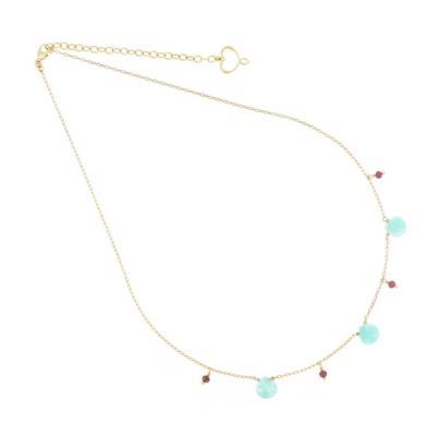 Maman et Sophie Drops Collana argento 925 con ammazzonite e granato GCGCC3AC - Gioielleria Parravicini Varese