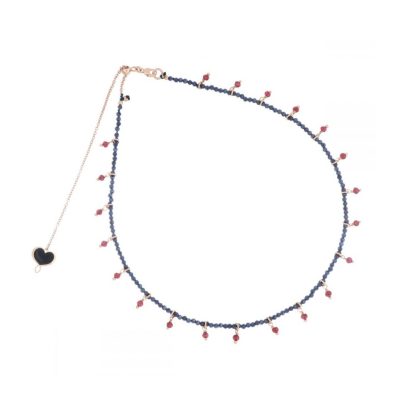 Maman et Sophie Zaffiro e Granato girocollo choker argento 925 GHISF2ZAGR - Gioielleria Parravicini Varese