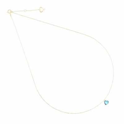 Maman et Sophie Cuore Nudo Girocollo 18KT con Topazio London blue GCCUNTB - Gioielleria Parravicini Varese
