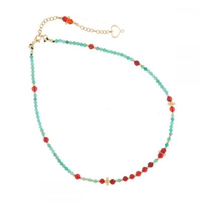 Maman et Sophie Mia Africa Girocollo argento 925 con smeraldo e corniola GCISF2SMCO - Gioielleria Parravicini Varese