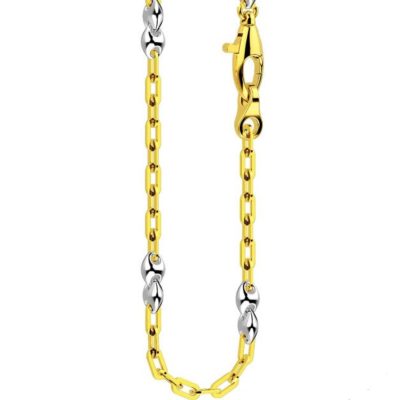 ZANCAN Oro Bicolore collana oro giallo e bianco EC657GB - Gioielleria Parravicini Varese