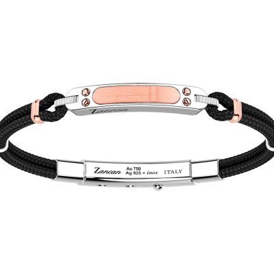 ZANCAN Kevlar bracciale argento e oro rosa EXB785R-N - Gioielleria Parravicini Varese