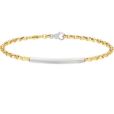 ZANCAN Insignia Gold bracciale oro giallo e oro bianco18kt con diamante EB006GB - Gioielleria Parravicini Varese