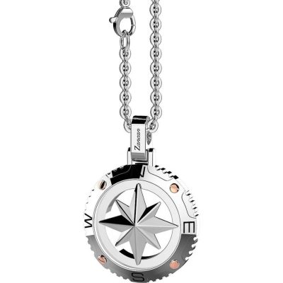 ZANCAN HiTekh collana acciaio con rosa dei venti EHC124-1 - Gioielleria Parravicini Varese