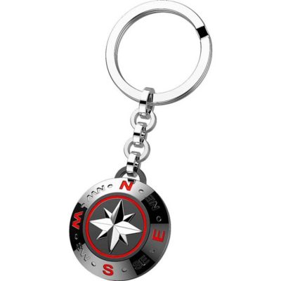ZANCAN HiTeck portachiavi acciaio con stella rosa dei venti EHP046 - Gioielleria Parravicini Varese