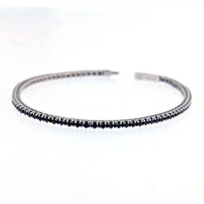 ZANCAN Tennis bracciale argento e zirconi neri ESB079 - Gioielleria Parravicini Varese