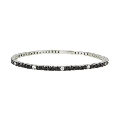 ZANCAN Tennis bracciale argento con zirconi neri e bianchi ESB080 - Gioielleria Parravicini Varese
