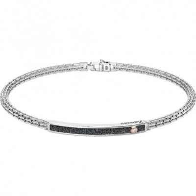 ZANCAN Alpha bracciale argento con targhetta e diamante ESB303R - Gioielleria Parravicini Varese