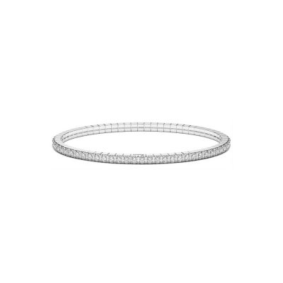 ZANCAN Tennis bracciale elastico argento con zirconi bianchi ESB329-175 - Gioielleria Parravicini Varese