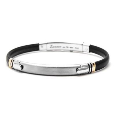 ZANCAN Kevlar bracciale caucciù argento e oro EXB182G - Gioielleria Parravicini Varese