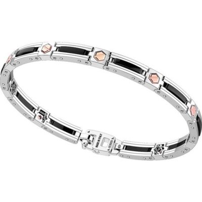 ZANCAN Ceramik 925 bracciale argento con ceramica nera e viti d'oro KXB050R-N - Gioielleria Parravicini Varese
