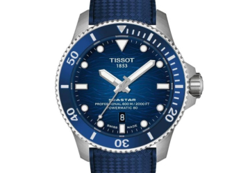 Tissot Seastar 1000 Powermatic 80 43mm quadrante blu sfumato cinturino caucciu blu