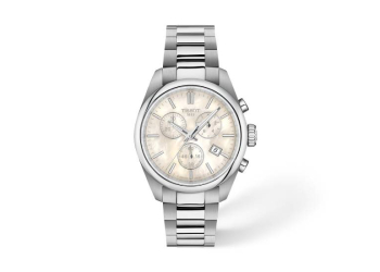 Tissot PR100 crono quarzo 36mm quadrante madreperla bracciale acciaio donna