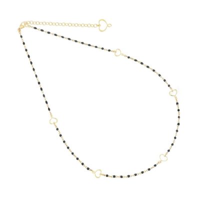 Girocollo Maman et Sophie in argento con smalto nero