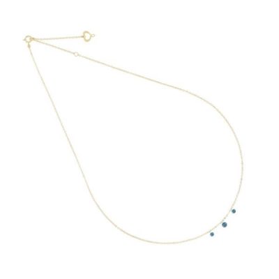 Girocollo Maman et Sophie Diamante Nudo in oro 18kt con tre diamanti blu 0.05 ct