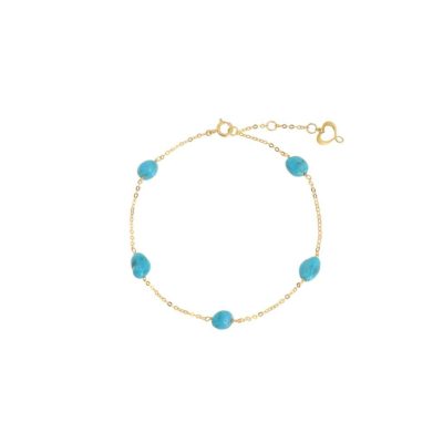 Bracciale Maman et Sophie Pietre Preziose in oro 18kt con pietre turchesi