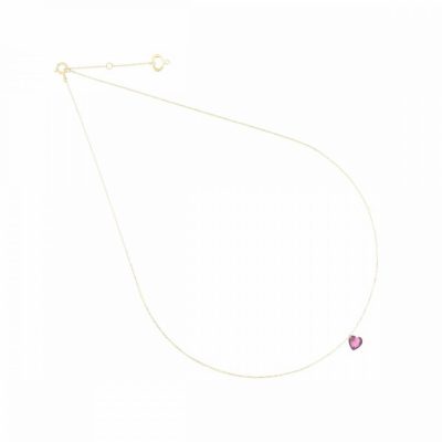 Girocollo Maman et Sophie Cuore Nudo in oro 18kt con rodolite