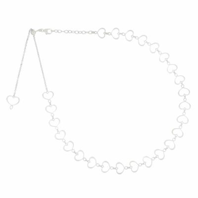 Girocollo Maman et Sophie in argento con cuori traforati