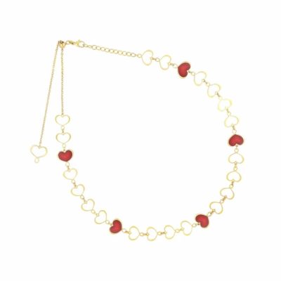 Maman et Sophie Maman girocollo in argento 925 dorato con smalto bordeaux