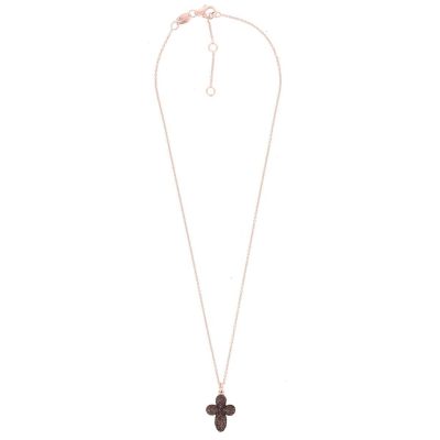 Pesavento Polvere di Sogni Brown collana con croce in argento 925 con micropolveri oro marrone