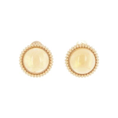 Pesavento Pixel orecchini bottone con citrino in argento 925 placcato oro