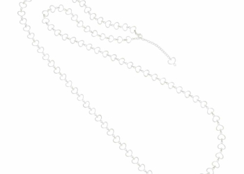 Collana lunga Maman et Sophie in argento con cuori traforati