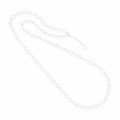 Collana lunga Maman et Sophie in argento con cuori traforati